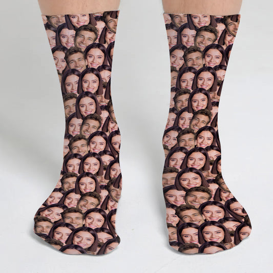Individuell gestaltbare Socken mit Gesichtsaufdruck – Personalisierte Socken für Paare