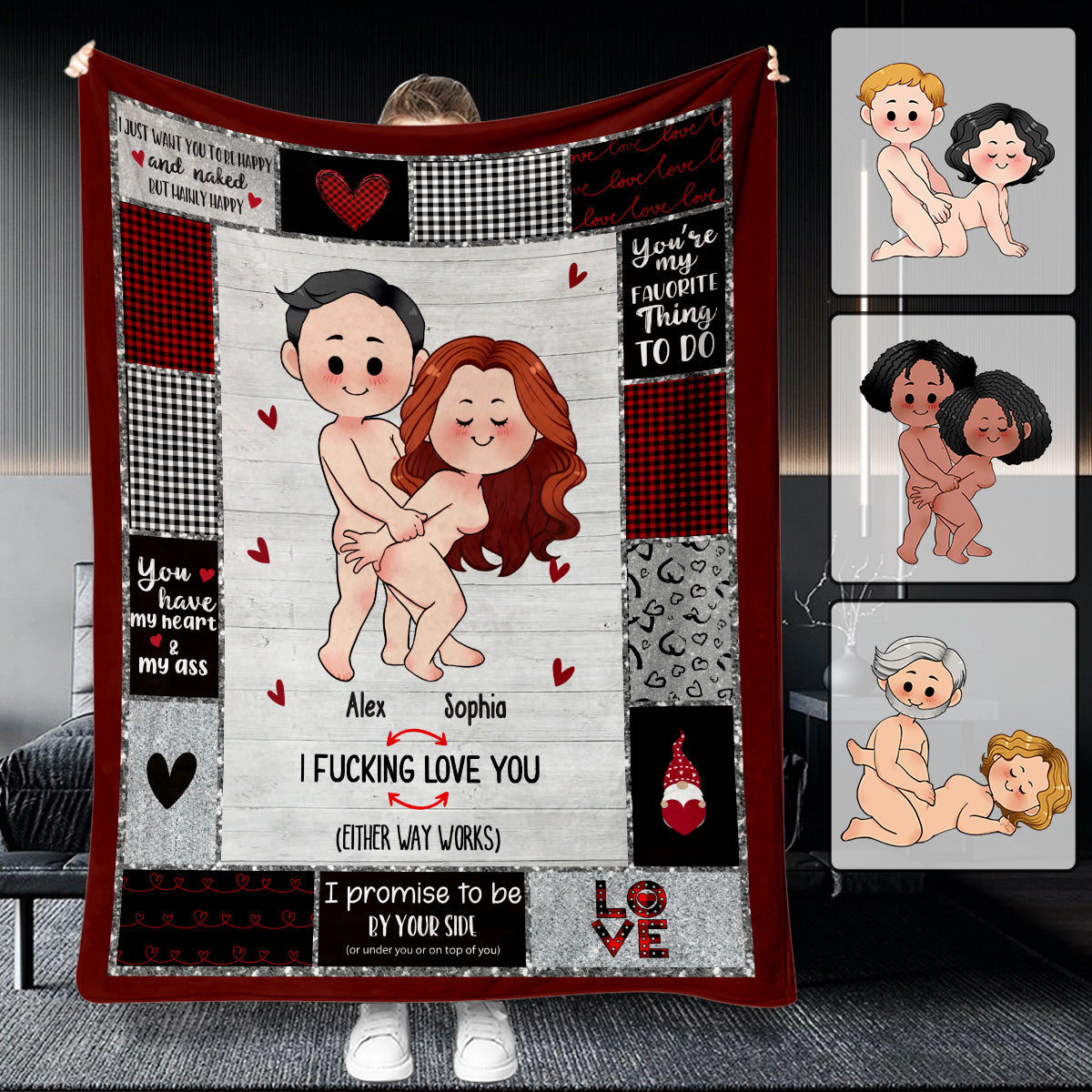 Ich liebe dich – personalisierte Decke