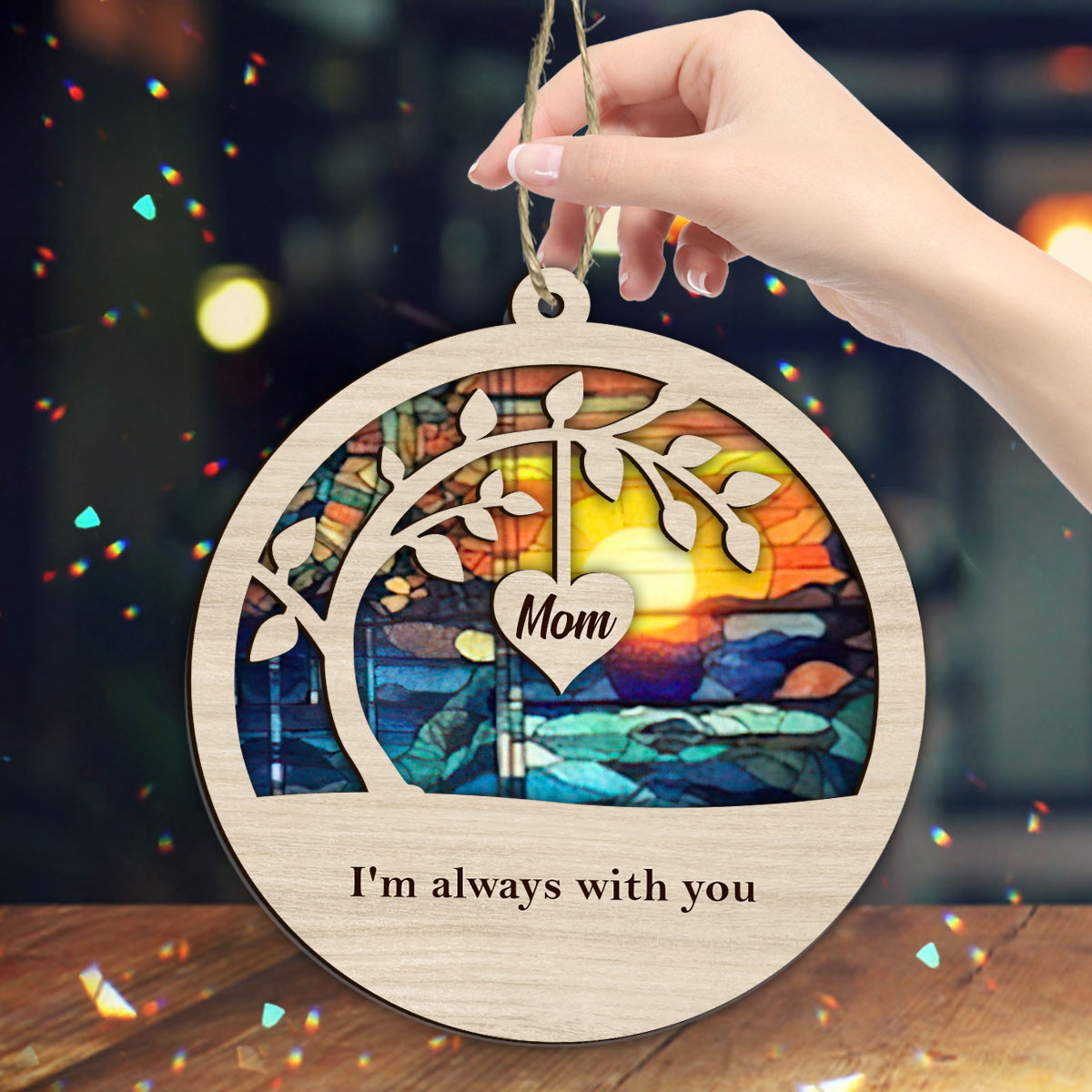 I'm Always With You - Memorial gift for loss of  - Personalized Suncatcher