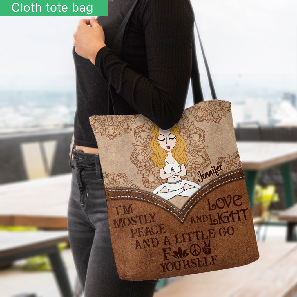 Ich bin größtenteils Frieden – Personalisierte Yoga-Tragetasche