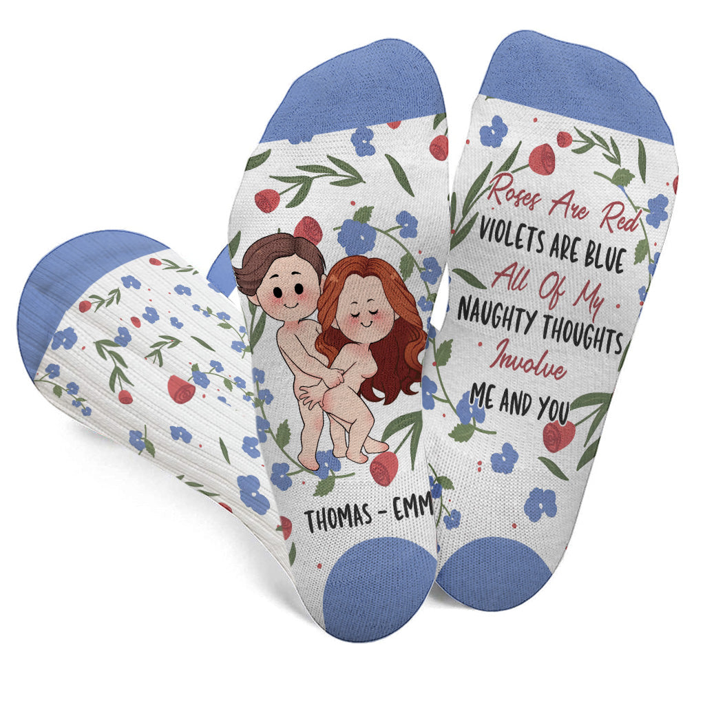 Rosen sind rot – personalisierte Socken für Paare