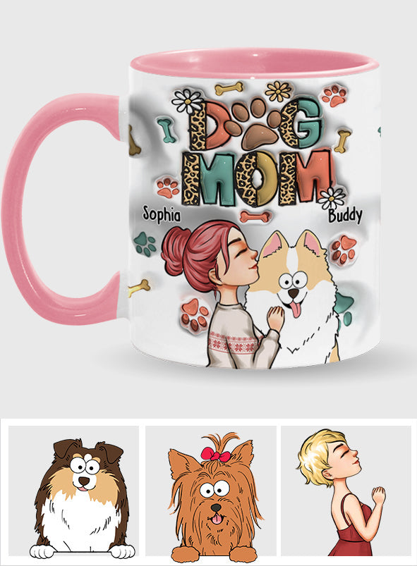 Dog Mom Cat Mom Inflated - Gift for dog lovers, cat lover - Personalized Accent Mug