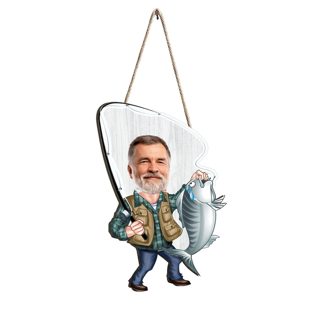Angel-Liebe – Personalisiertes Angel-Holzschild in individueller Form