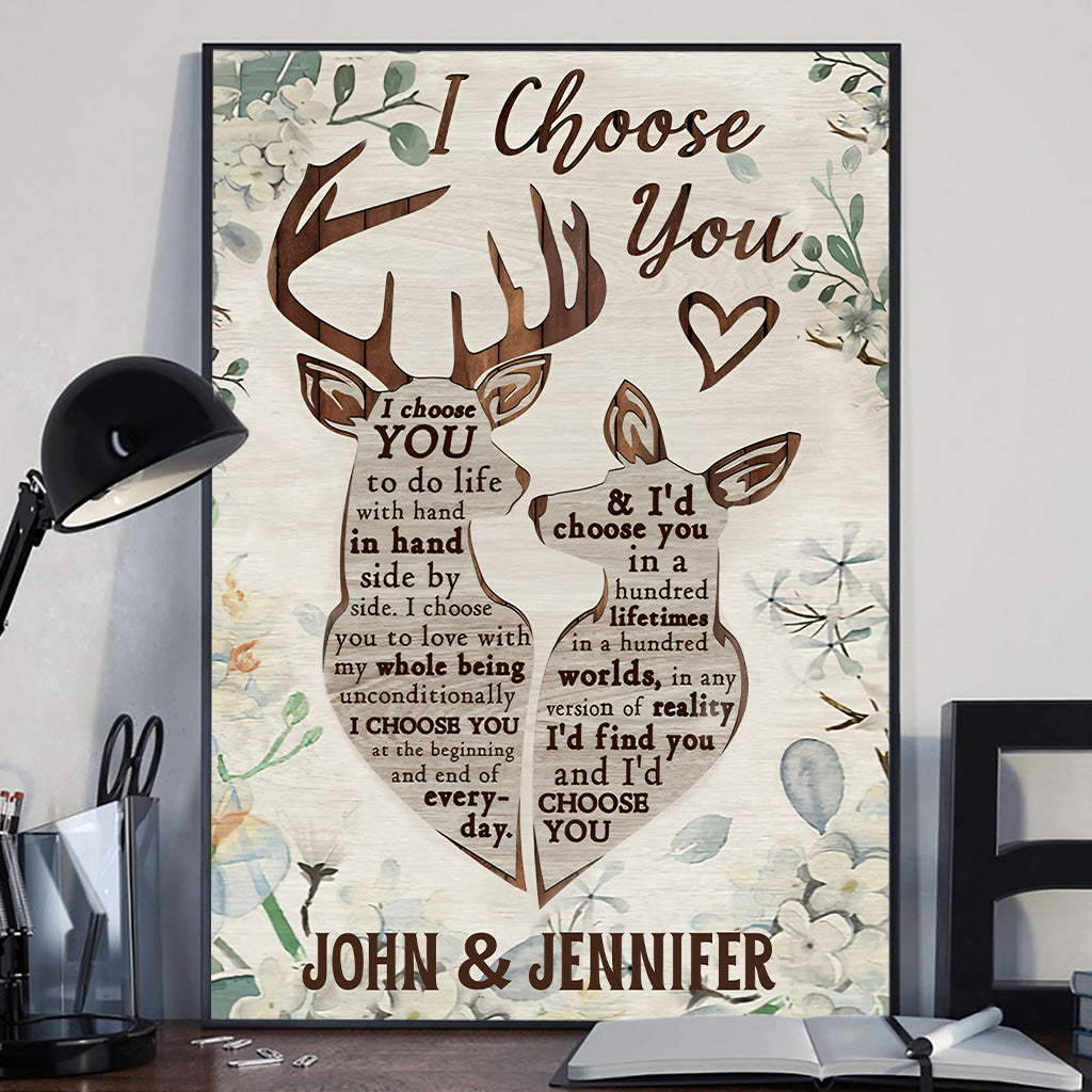 I Choose You - Personalized Hunting Canvas And Poster