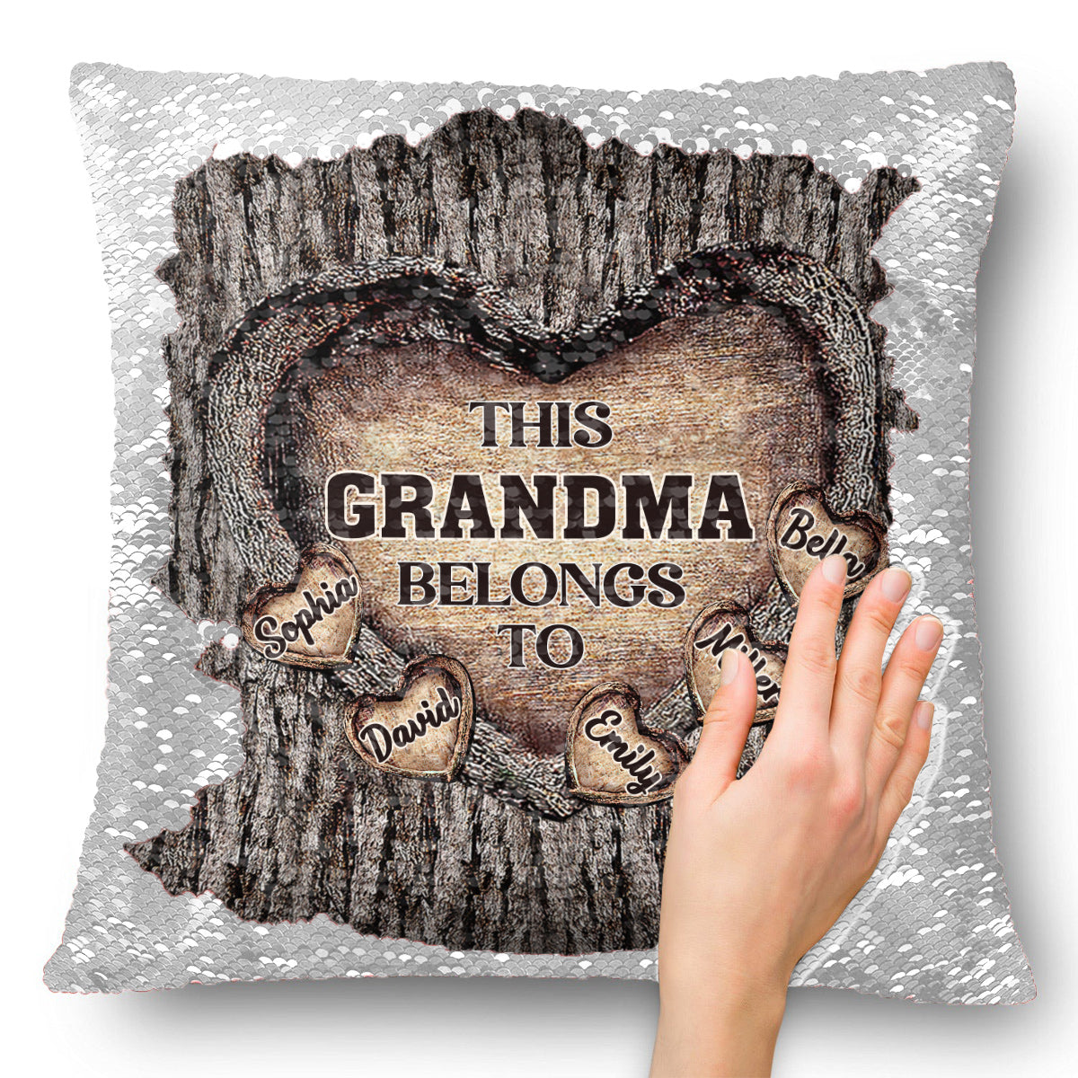 Dieses Geschenk für Oma - Personalisierter Pailletten-Kissenbezug