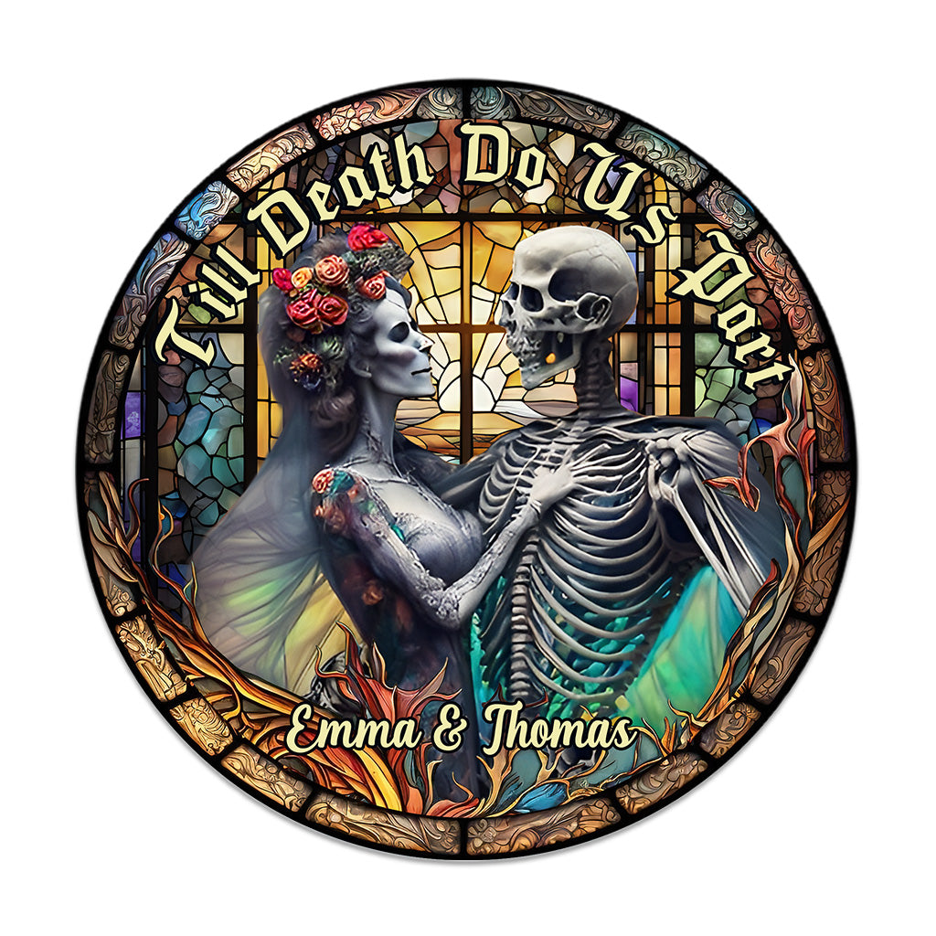 „Du und ich, wir schaffen das“ – Personalisiertes Totenkopf-Rundschild aus Holz