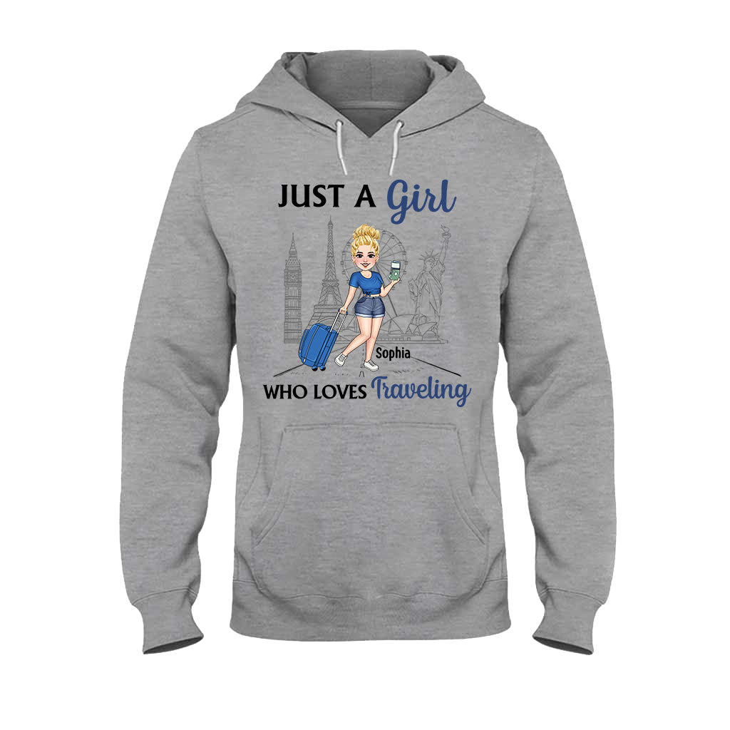 Just A Girl Who Loves Traveling - Personalized Travelling T-shirt & Hoodie