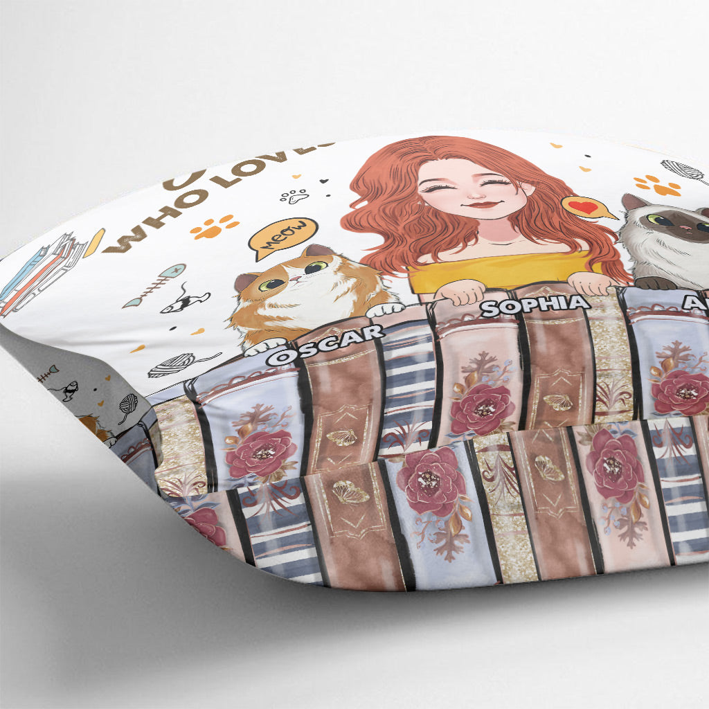 Ich liebe Bücher und Katzen – personalisiertes Buchkissen