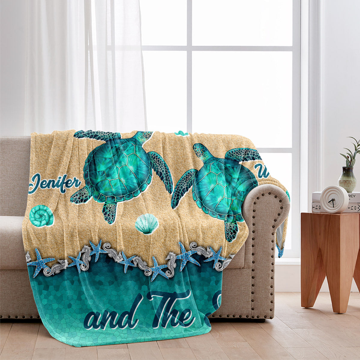 Salty Lil' Beach – Personalisierte Schildkrötendecke