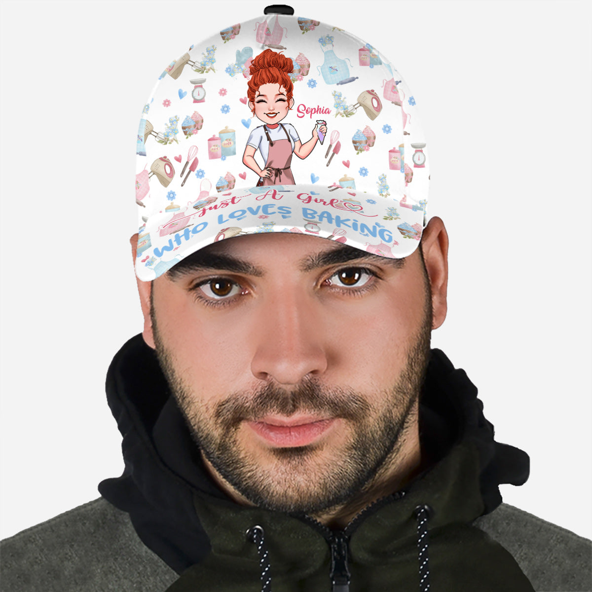 Einfach ein Mädchen, das Backen liebt – Personalisierte Backmütze im klassischen Stil
