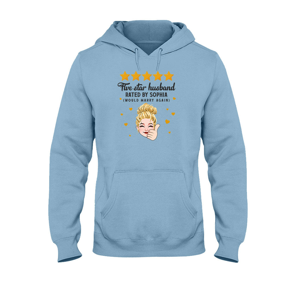 Fünf-Sterne-Ehepaar – Personalisiertes T-Shirt und Hoodie für Ehepaare