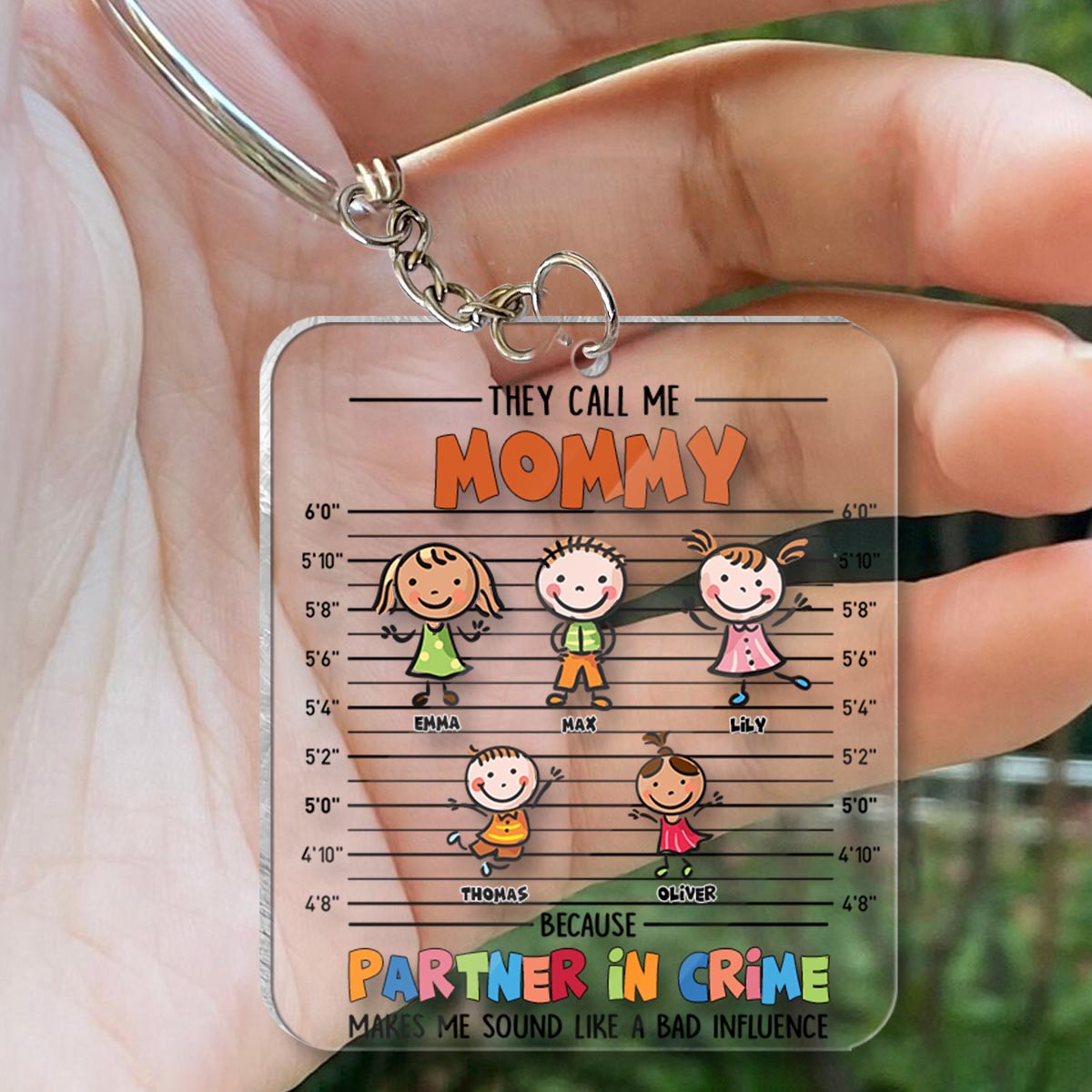 Partner In Crime - Gift for grandpa, grandma, mom, dad, uncle, aunt, brother, sister - Personalized Keychain