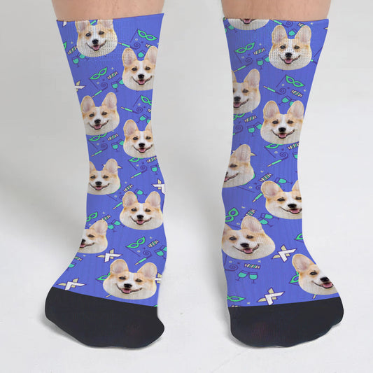 Individuelles Gesichtsmotiv - Personalisierte Hundesocken