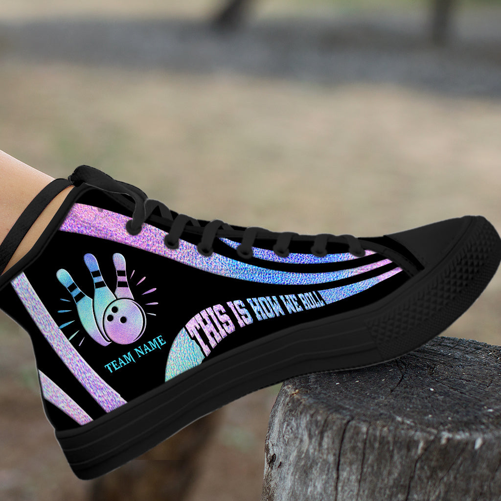 So machen wir das – personalisierte Bowling-High-Top-Schuhe