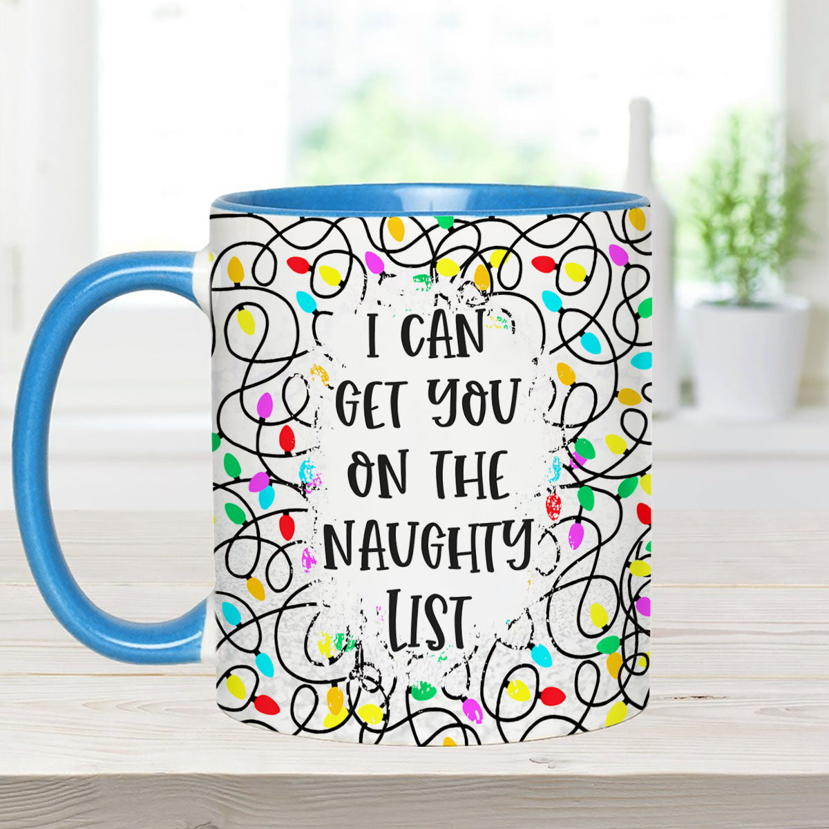 Ich kann dich auf die Liste der Unartigen bringen – Geschenk für Ehemann, Ehefrau, Freund, Freundin – Personalisierte Tasse mit Akzent