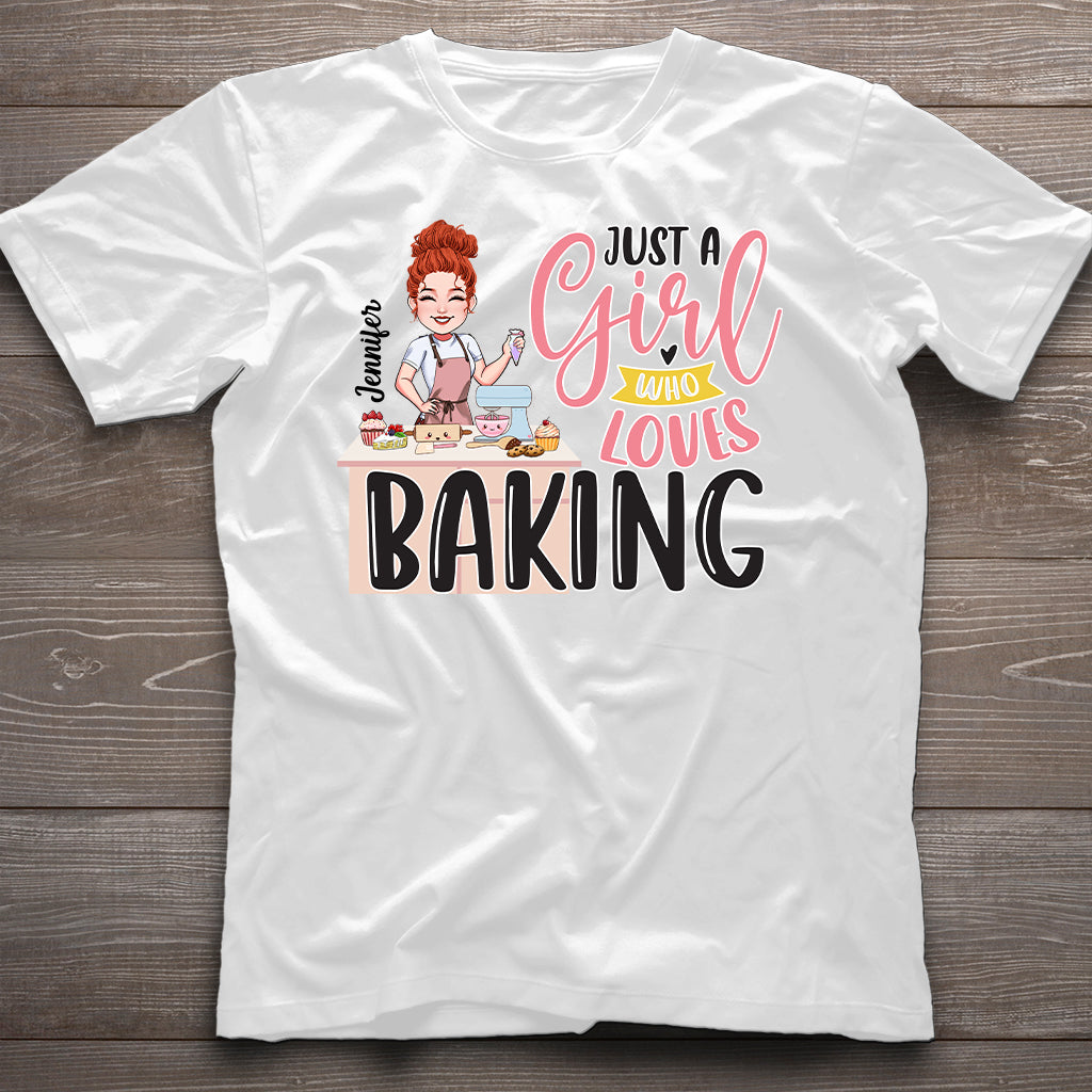 Just A Girl Who Loves Baking - Personalized Baking T-shirt and Hoodie