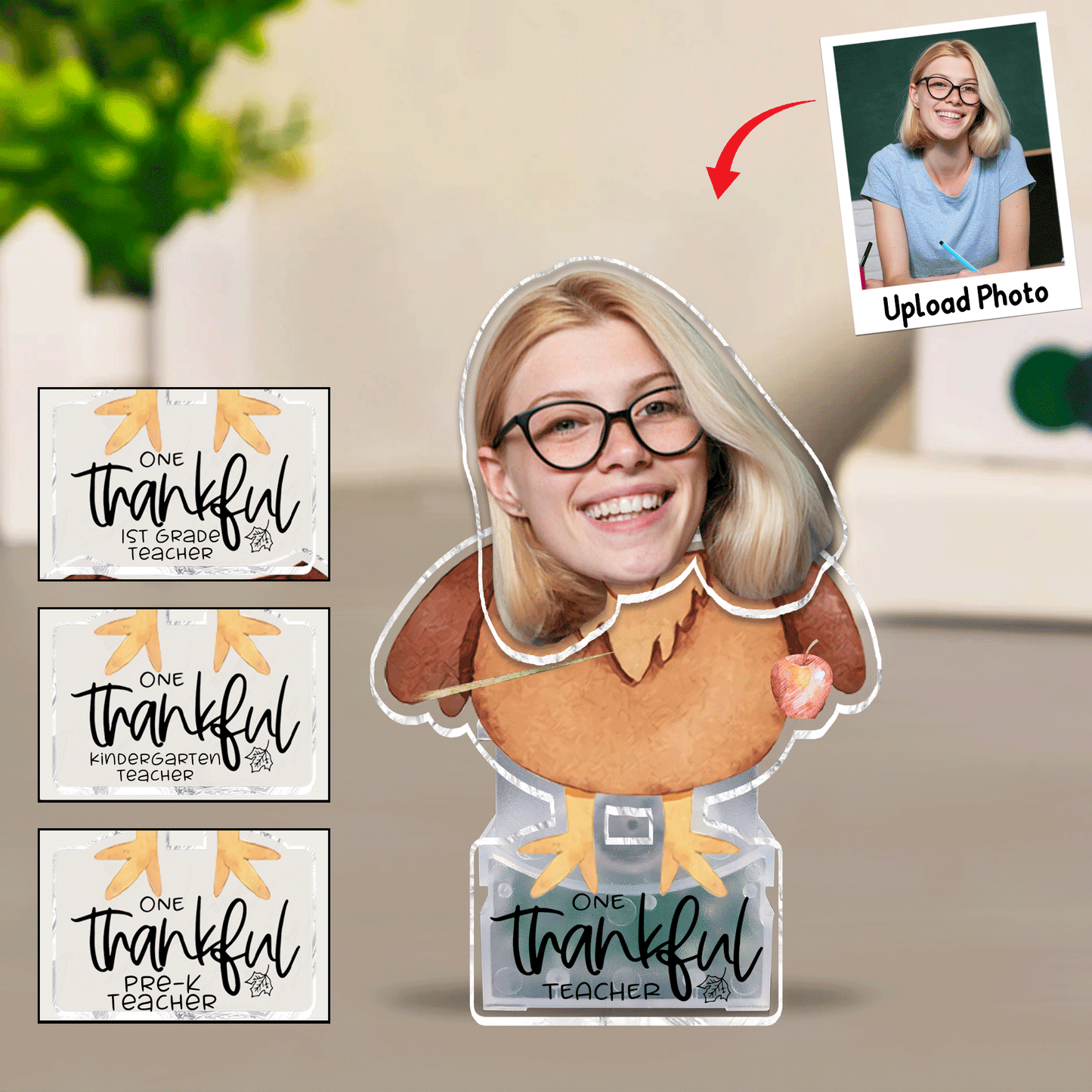 One Thankful Teacher - Personalized Teacher Custom Shaking Head