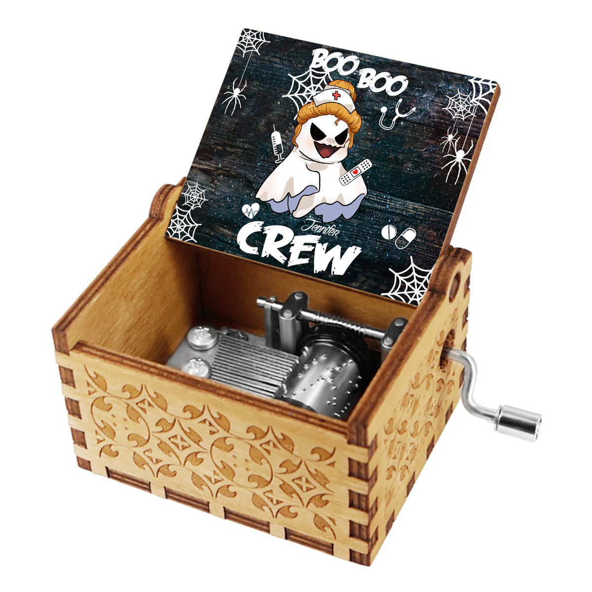 Boo Boo Crew – Personalisierte Spieluhr mit Handkurbel für Krankenschwestern