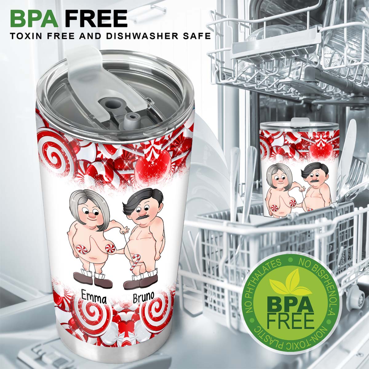 Herzlichen Glückwunsch, dass du mein Lieblings-Zuckerstangen-Geschenk bist – personalisierter Becher für Ehemann, Ehefrau, Freundin, Freund