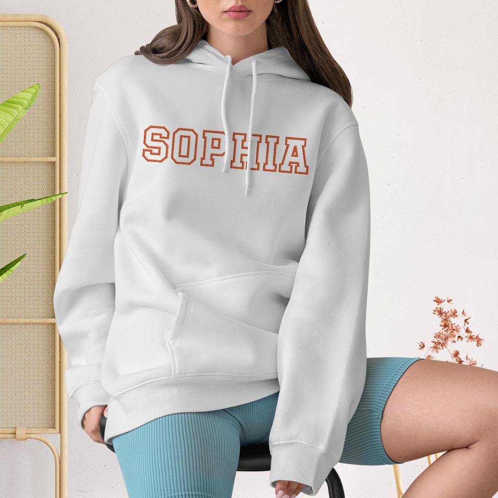 Personalisierter Geschwister-Hoodie mit Stickerei – Individueller Name