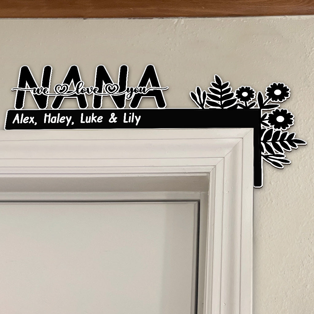 Wir lieben dich, Oma / Mama / Papa / Großmutter / Opa – Geschenk für Oma, Opa, Mama, Papa – Personalisierte Türrahmendekoration