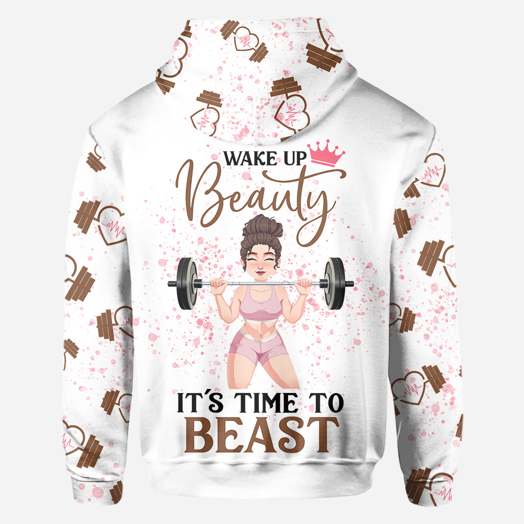 Wake Up Beauty – Personalisiertes Fitness-Shirt