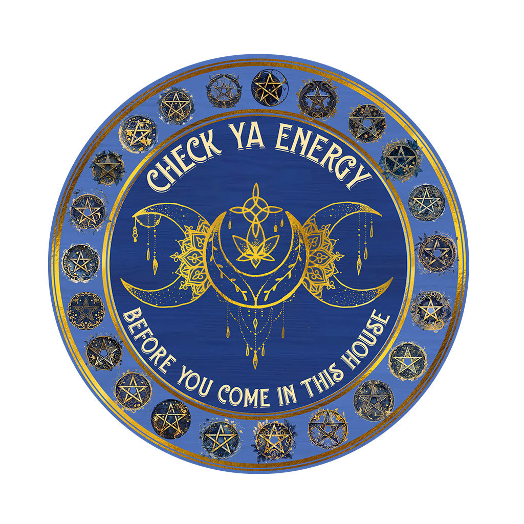 Check Your Energy - Witch Shaped Doormat