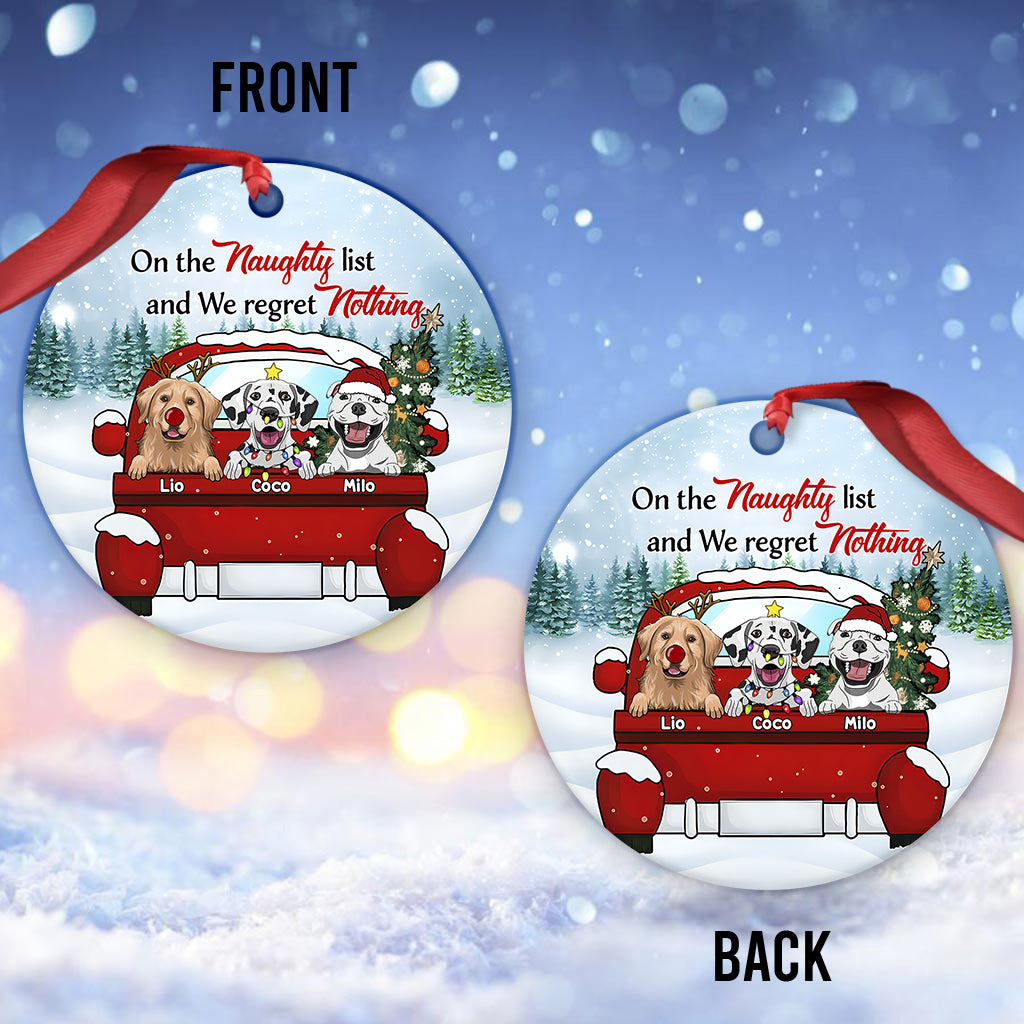 Auf der Liste der Unartigen & ich bereue nichts - Personalisierter Hundeanhänger