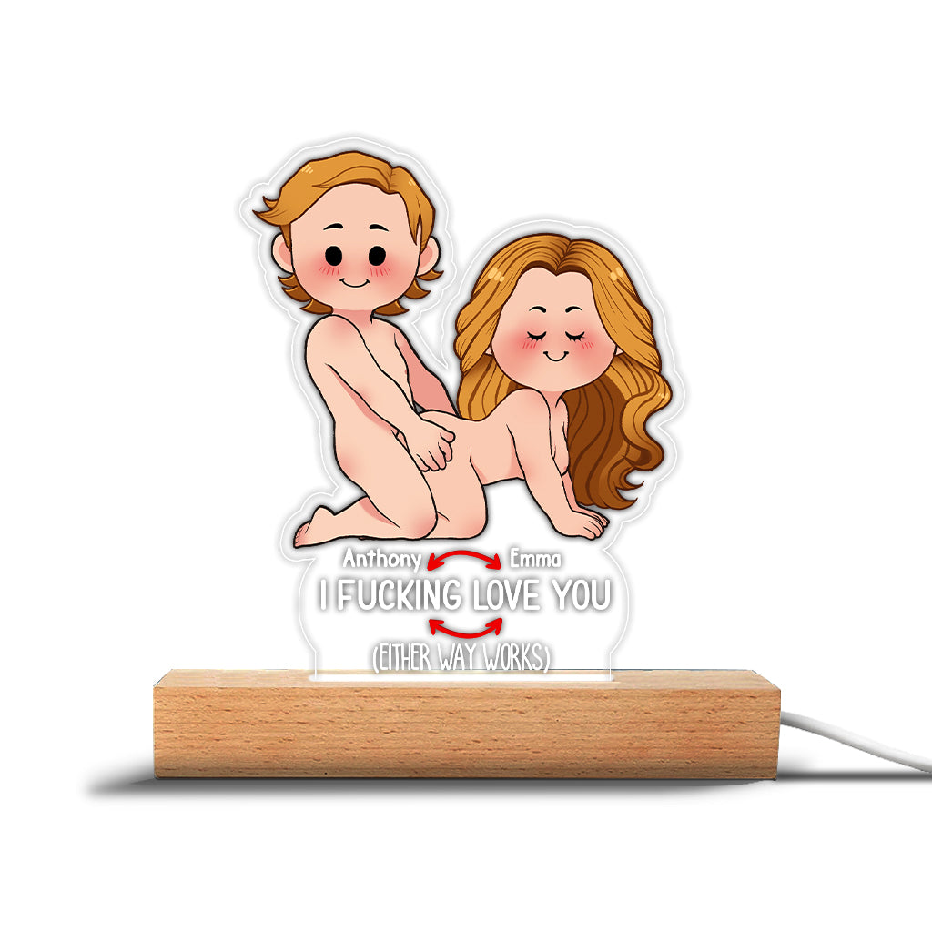 Ich liebe dich – Personalisierte, paarförmige Leuchtplatte mit Sockel
