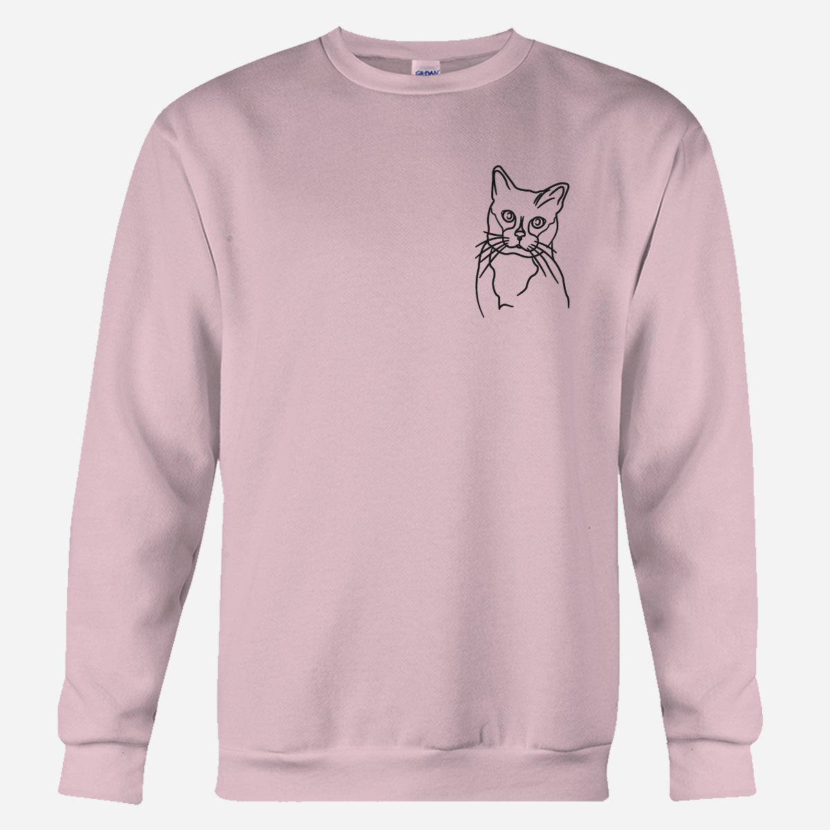 Individuelle Linienzeichnung – Personalisierter Pullover mit Katzenstickerei