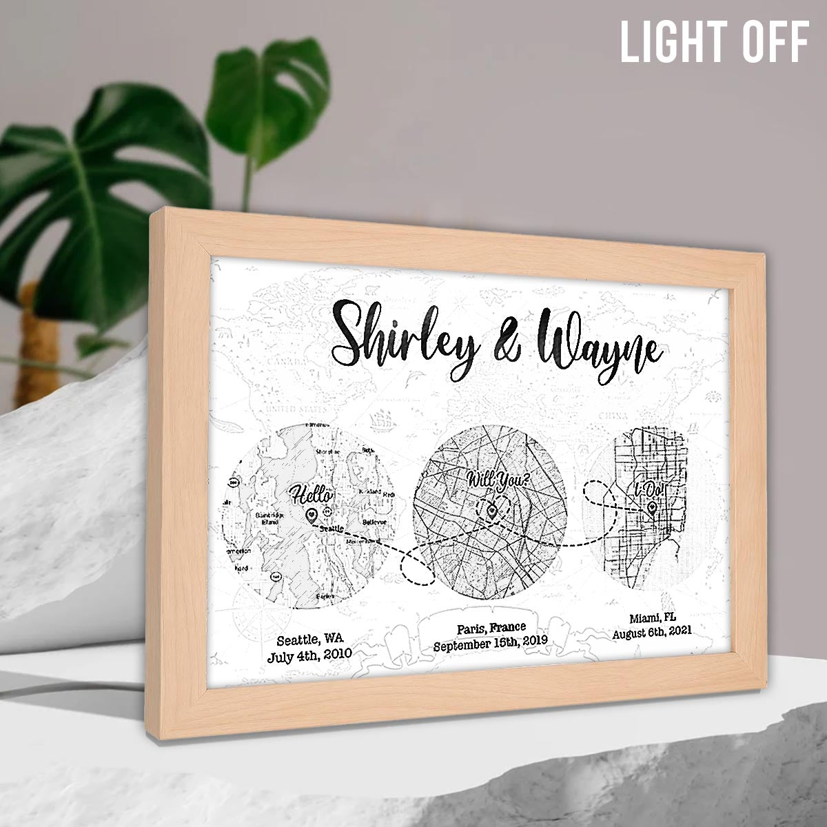 Hallo, willst du, dass ich es tue? - Personalisierter Fotorahmen mit Beleuchtung für Ehepaare