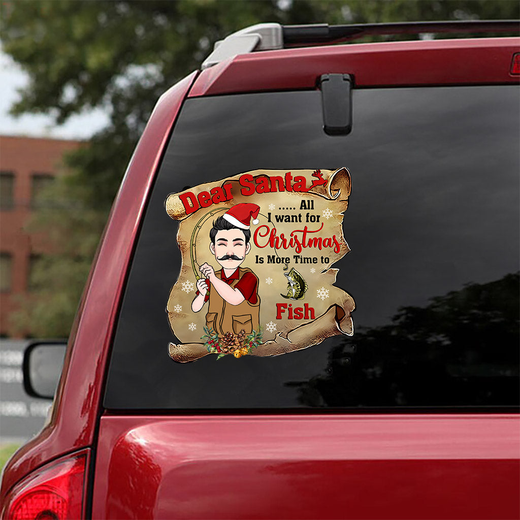 Lieber Weihnachtsmann – Personalisierter Angelaufkleber (komplett)