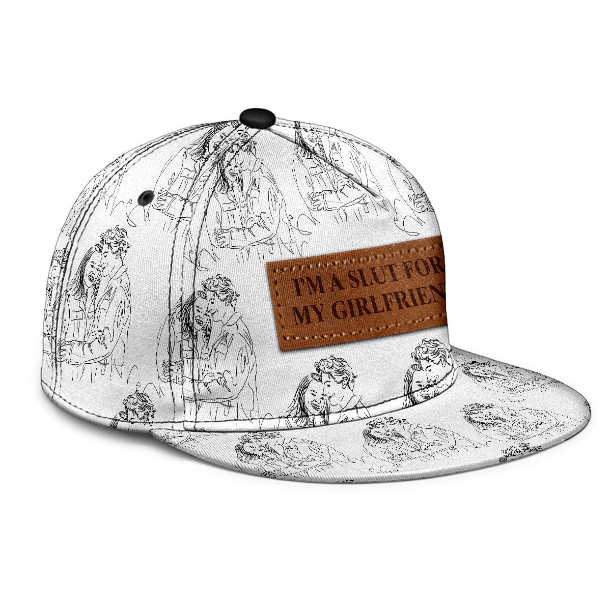 Individuelle Pärchenzeichnung – Geschenk für Freund und Freundin – Personalisierte Snapback-Tasche