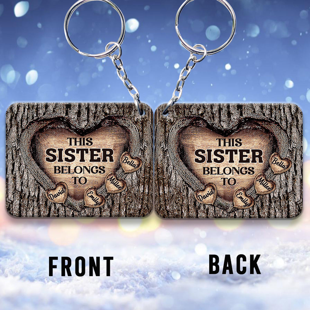 This Dad Belongs To - Gift for dad, grandma, grandpa, mom, uncle, aunt, brother, sister - Personalized Keychain