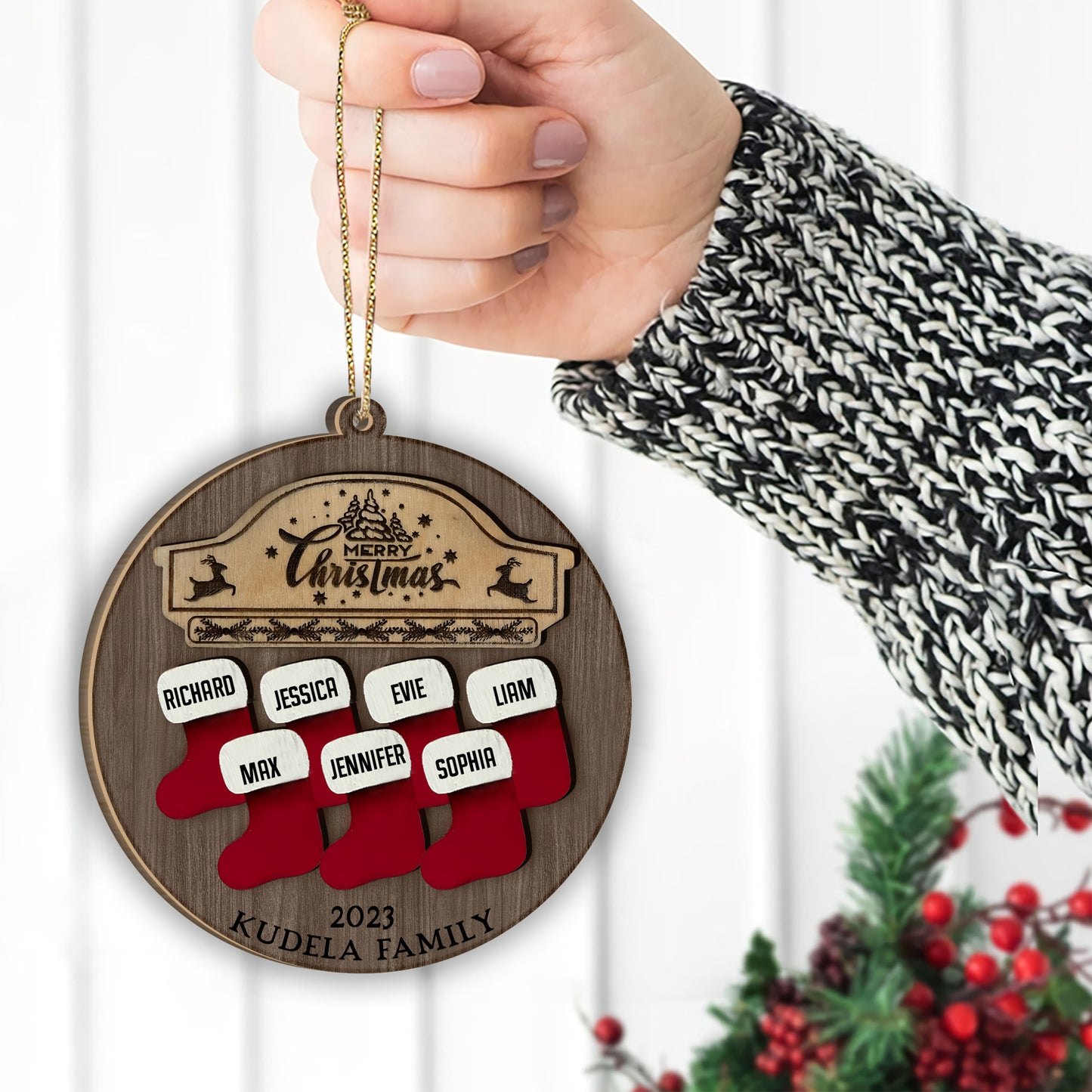 Unsere Familie – Personalisierter zweilagiger Familienschmuck