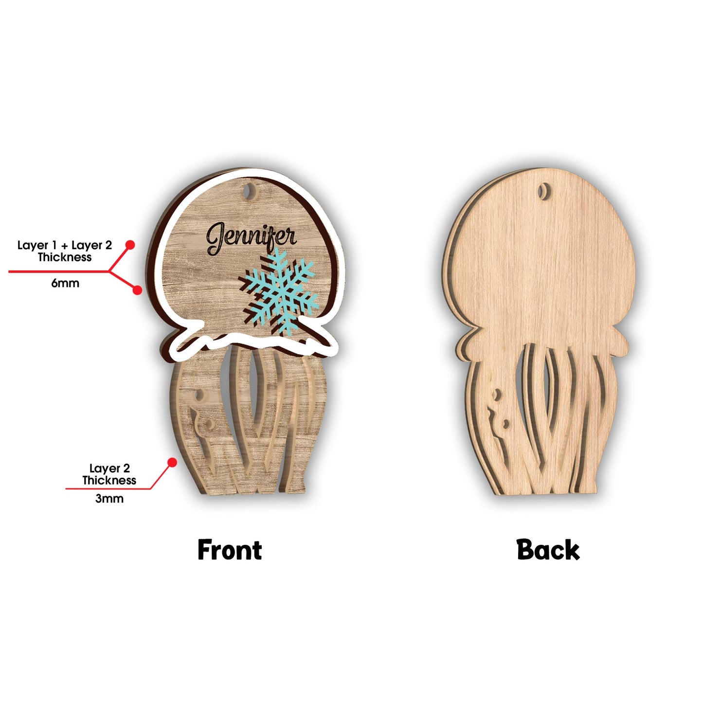 Love The Sea - Personalized Sea Lover 2 Layered Piece Ornament