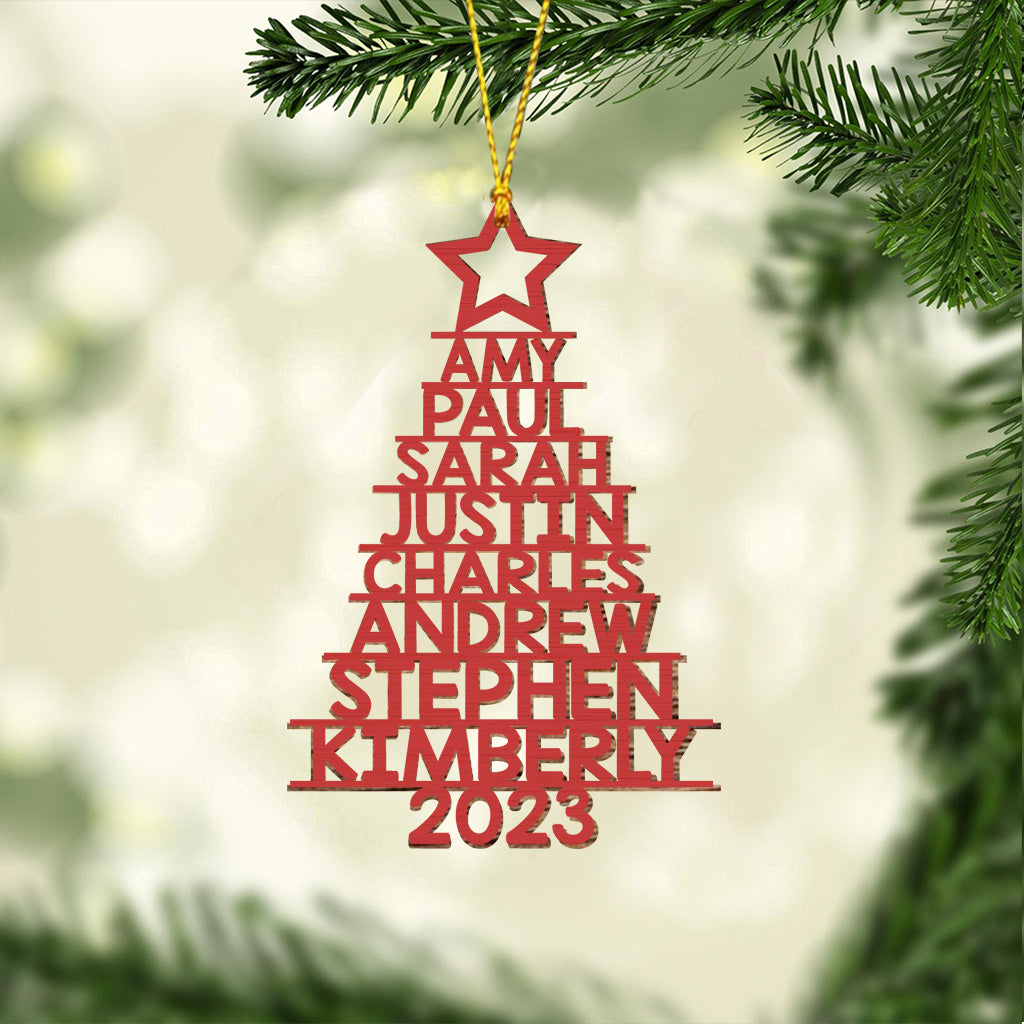 Custom Name Christmas Tree - Personalized Family Ornament
