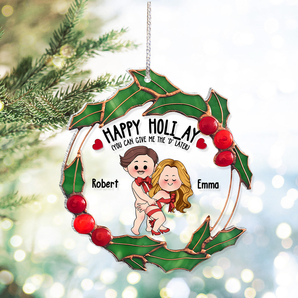 Frohe Feiertage – Geschenk für Ehemann, Freund – Personalisierter transparenter Weihnachtsschmuck