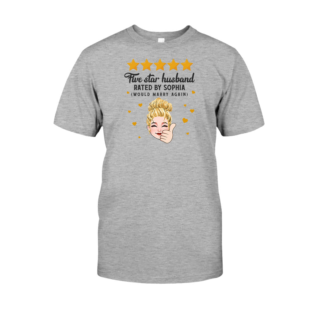 Fünf-Sterne-Ehepaar – Personalisiertes T-Shirt und Hoodie für Ehepaare