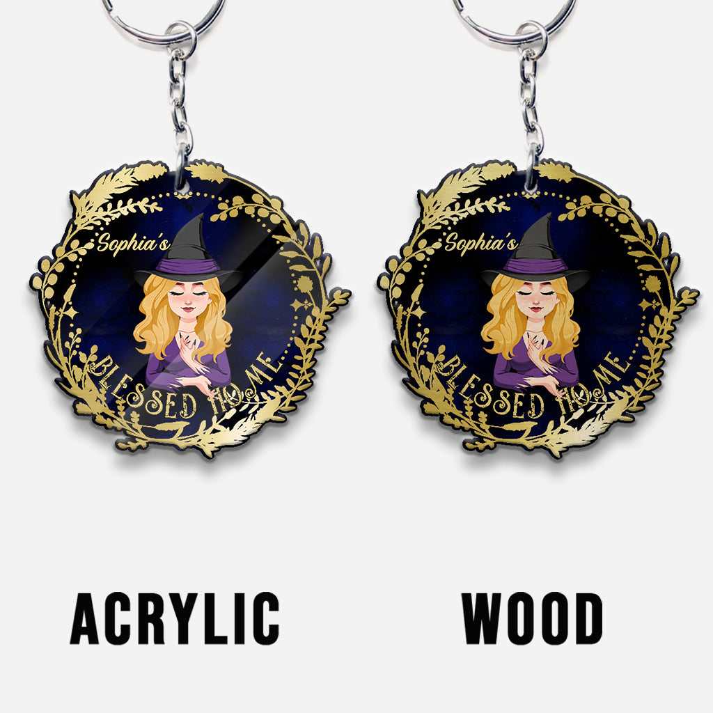 Gesegnetes Zuhause – Personalisierter Hexen-Schlüsselanhänger