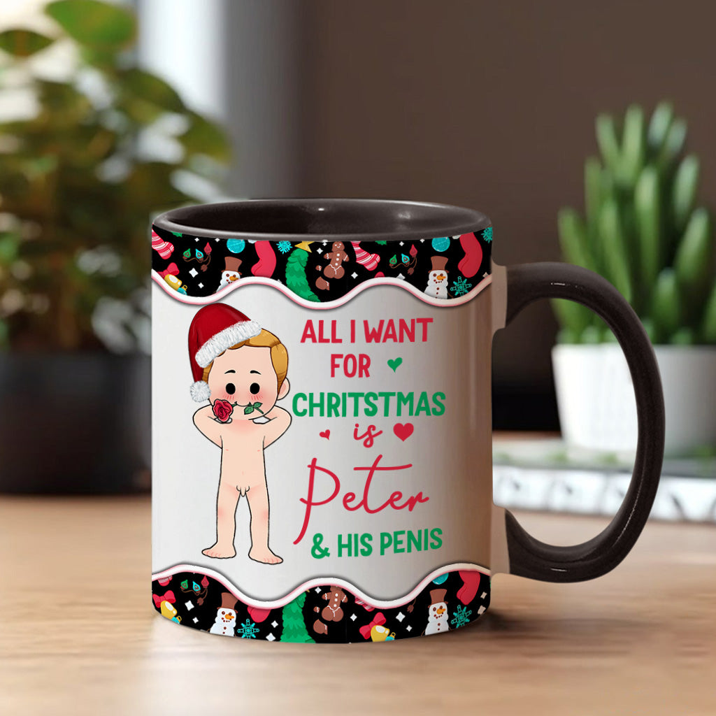 Alles, was ich mir zu Weihnachten wünsche – Personalisierte Tasse für Paare
