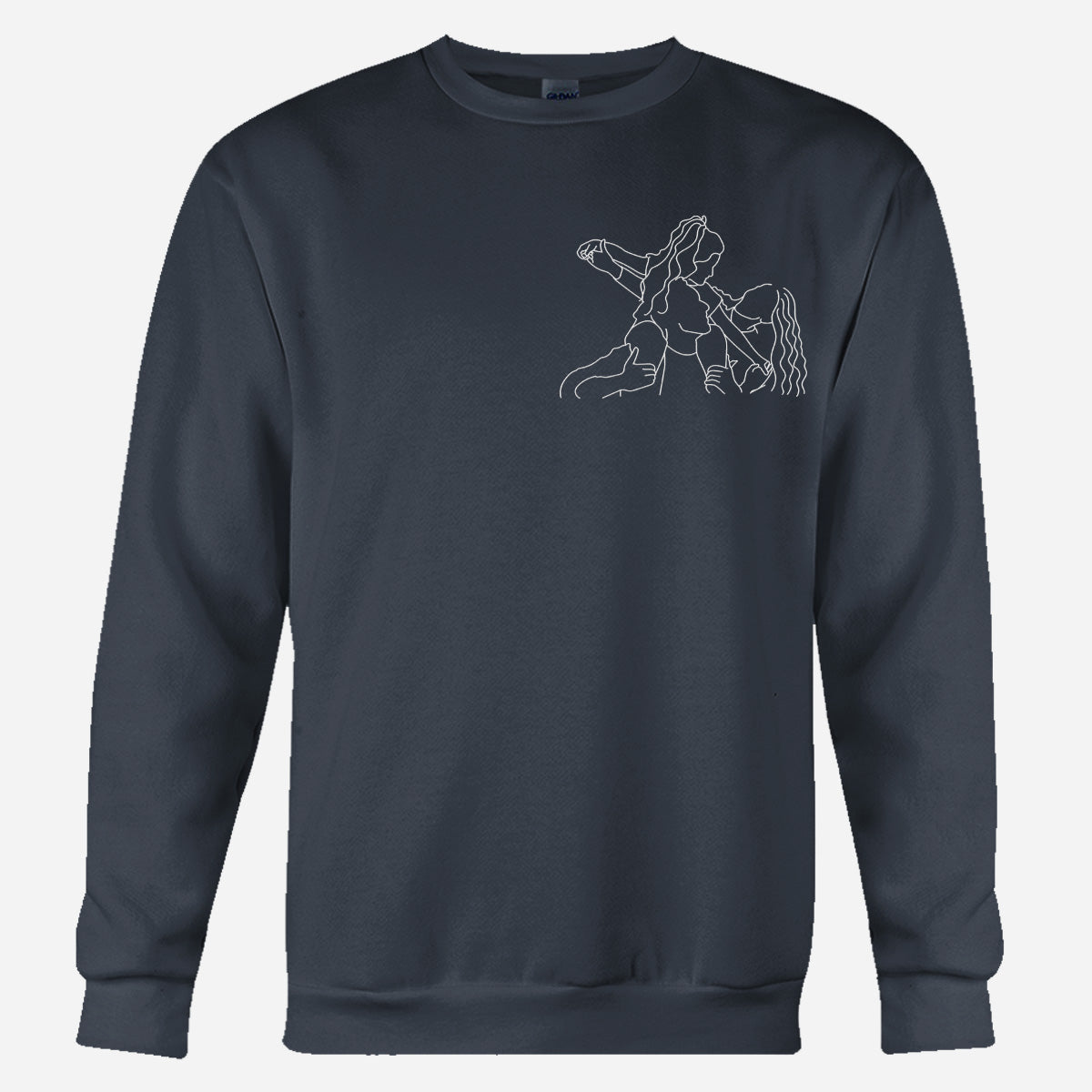 Custom Line Art - Personalized Family Embroidered Sweater