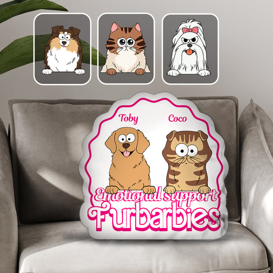 Emotionale Unterstützung – Geschenk für Hunde- und Katzenliebhaber – Personalisiertes Kissen in Form einer Katze