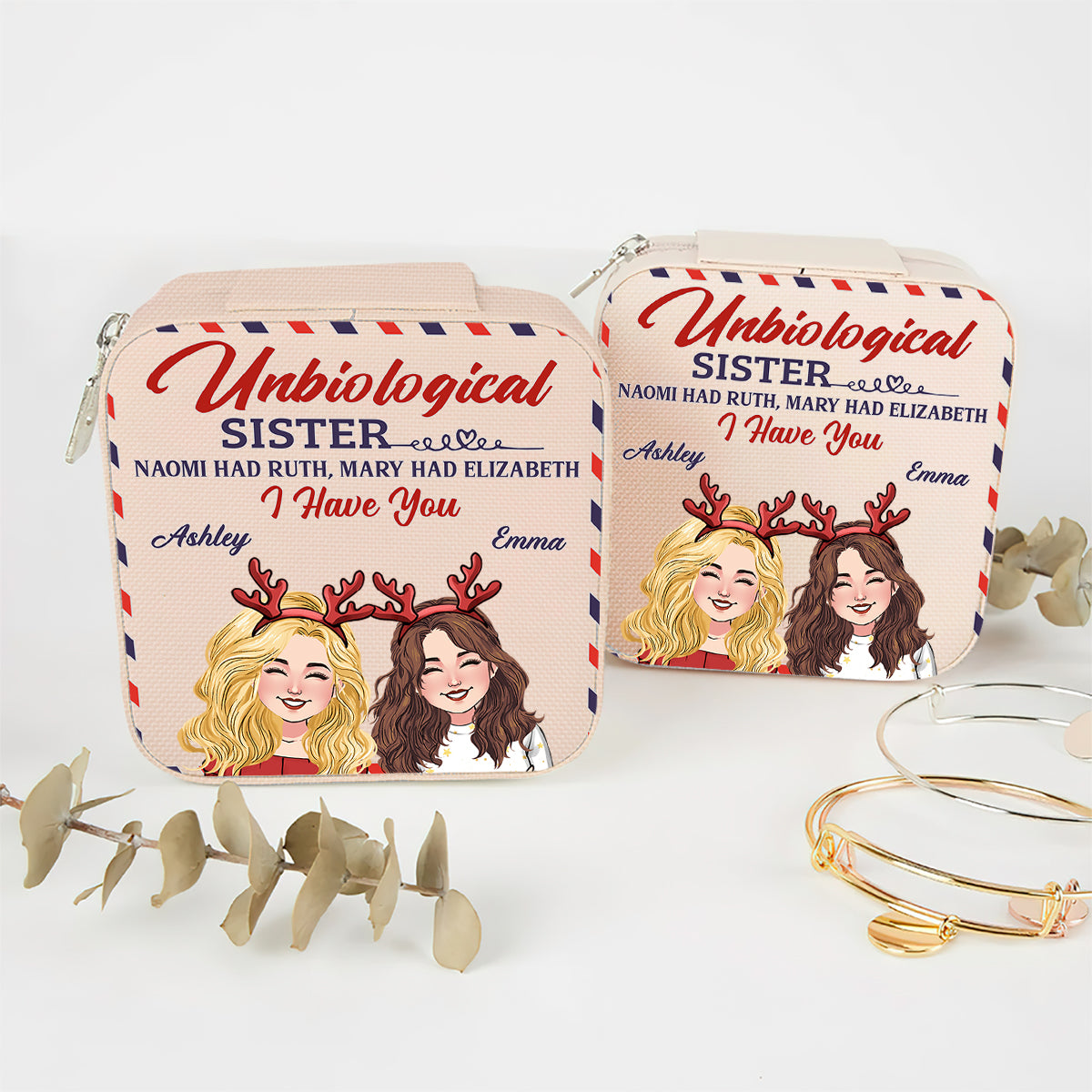 Unbiologische Schwester – Personalisierte Schmuckschatulle für die beste Freundin