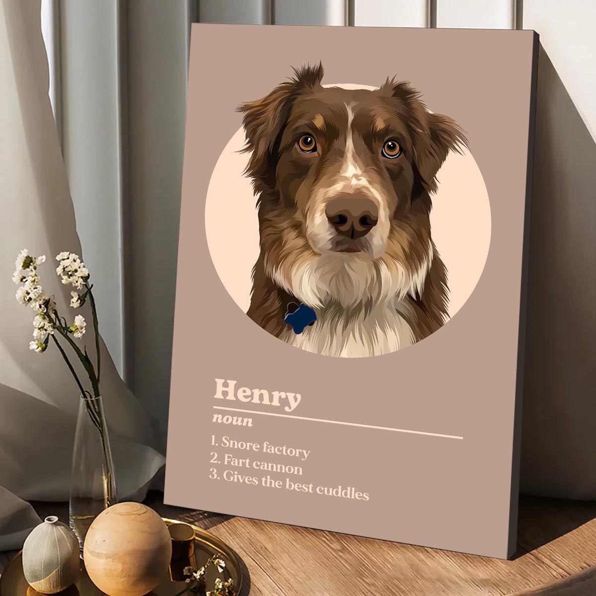 Pet Portrait Definition - Personalized Dog Canvas And Poster