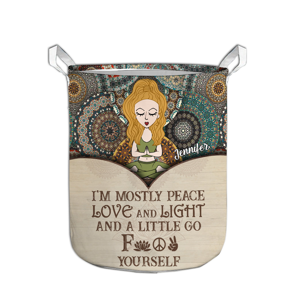 I'm Mostly Peace - Personalized Yoga Storage Basket