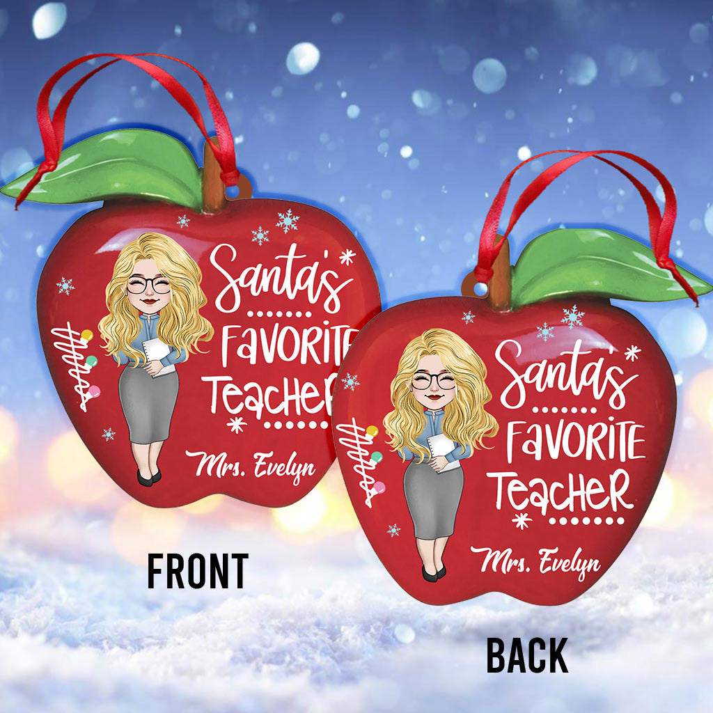 Santa's Favorite Teacher - Personalized Teacher Ornament