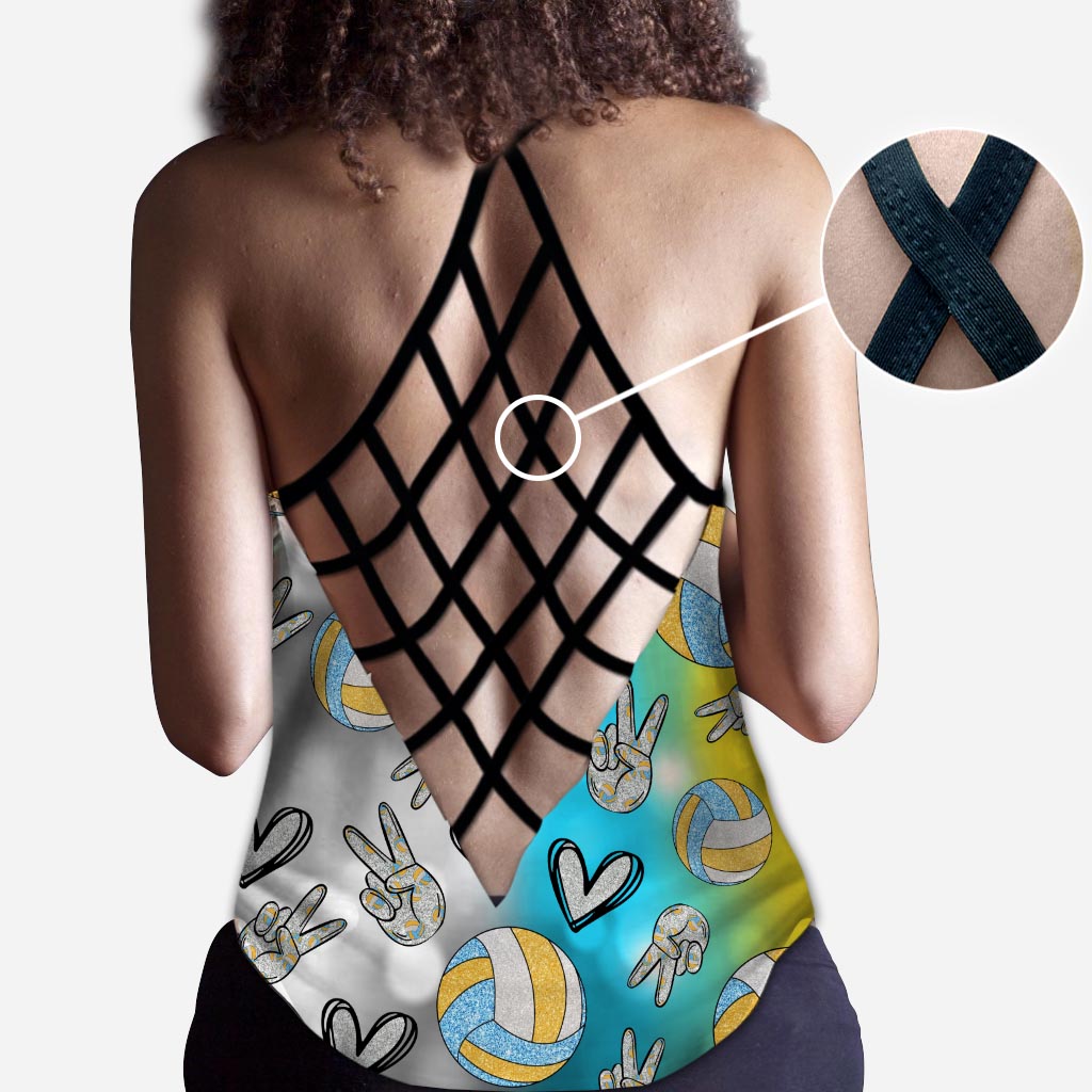 Coole Volleyball-Mama – Personalisiertes Volleyball-Tanktop mit Kreuz