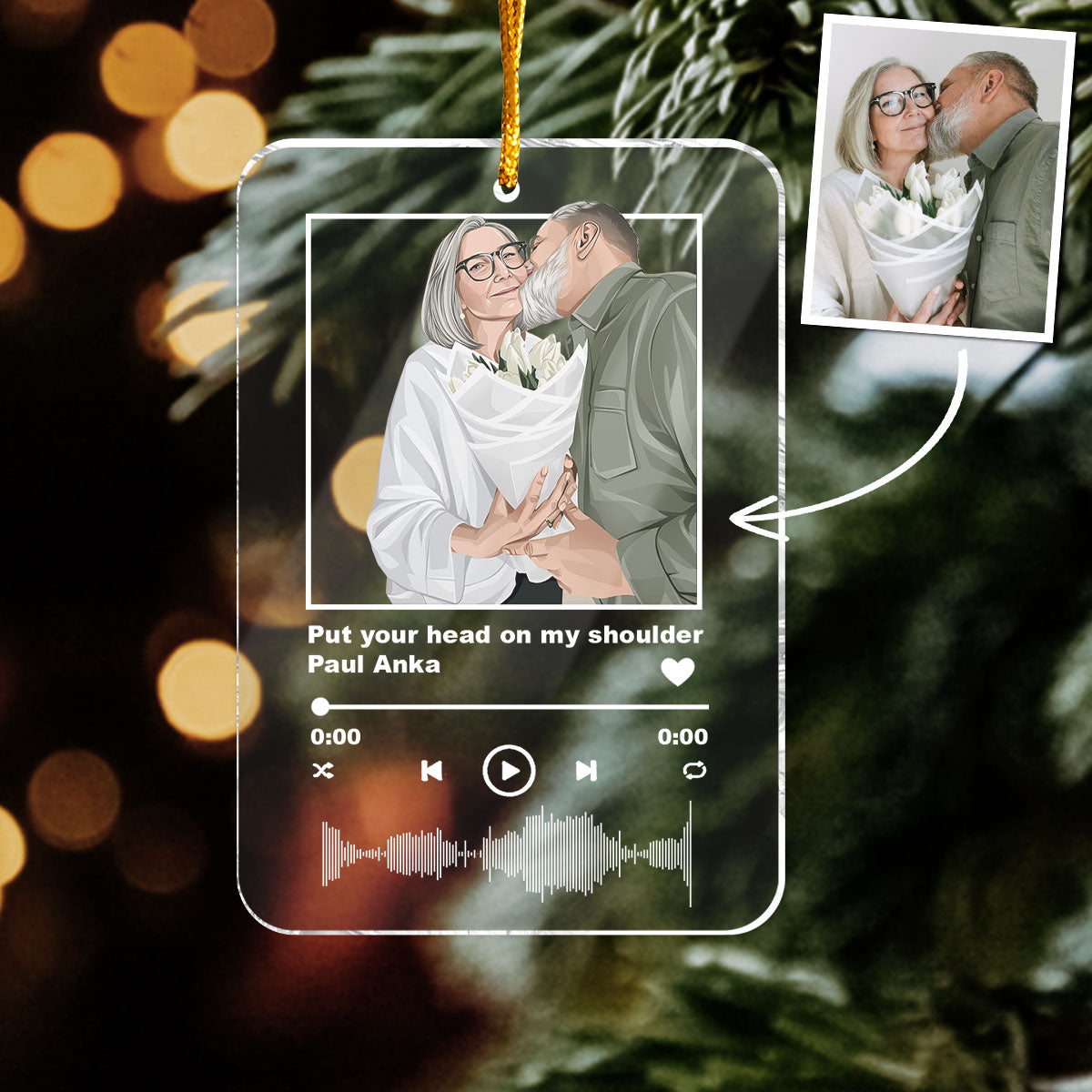 Unser Lieblingslied – Geschenk für Ehemann und Ehefrau – Personalisierter transparenter Schmuck