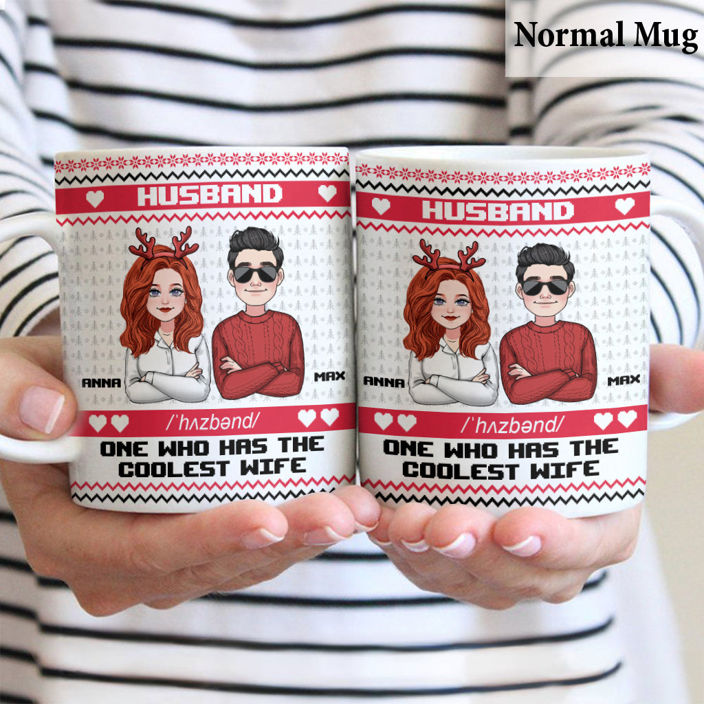 Ehemann mit der coolsten Frau – Personalisierte Pärchentasse